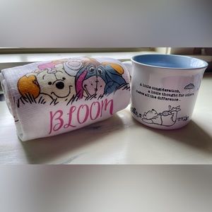 Disney Winnie the Pooh Mug & Set of 2 Kitchen Towels Spring is in Bloom Eyeore
